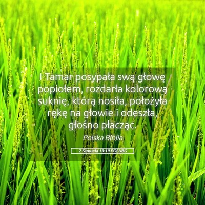 Picture 05 - 2 Samuela 13:19 POLUBG - I Tamar posypała swą głowę popiołem, - Bible Verse Picture