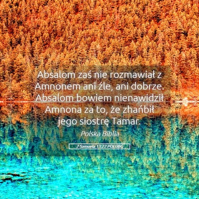 Picture 05 - 2 Samuela 13:22 POLUBG - Absalom zaś nie rozmawiał z Amnonem ani źle, - Bible Verse Picture