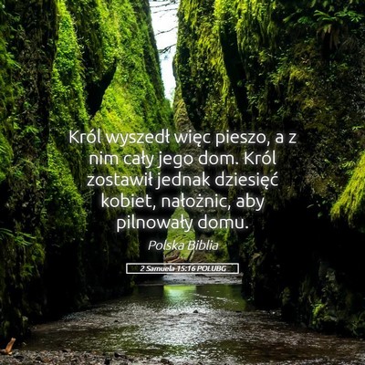 Picture 05 - 2 Samuela 15:16 POLUBG - Król wyszedł więc pieszo, a z nim cały jego - Bible Verse Picture