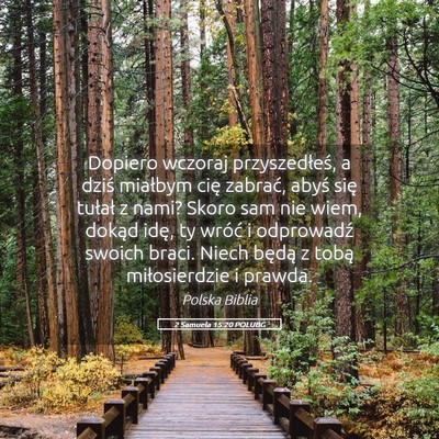 Picture 05 - 2 Samuela 15:20 POLUBG - Dopiero wczoraj przyszedłeś, a dziś miałbym - Bible Verse Picture