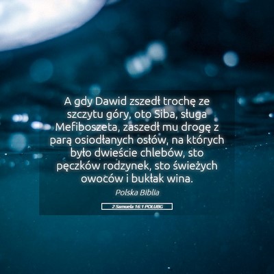 Picture 05 - 2 Samuela 16:1 POLUBG - A gdy Dawid zszedł trochę ze szczytu góry, oto - Bible Verse Picture