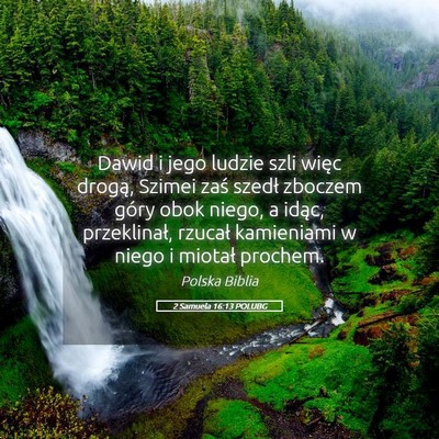 Picture 05 - 2 Samuela 16:13 POLUBG - Dawid i jego ludzie szli więc drogą, Szimei - Bible Verse Picture