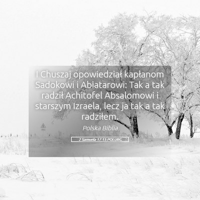 Picture 05 - 2 Samuela 17:15 POLUBG - I Chuszaj opowiedział kapłanom Sadokowi i - Bible Verse Picture