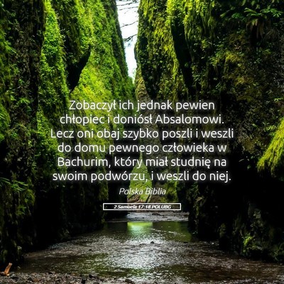Picture 05 - 2 Samuela 17:18 POLUBG - Zobaczył ich jednak pewien chłopiec i doniósł - Bible Verse Picture