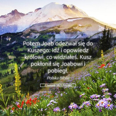 Picture 05 - 2 Samuela 18:21 POLUBG - Potem Joab odezwał się do Kuszego: Idź i - Bible Verse Picture