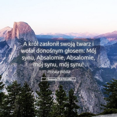 Picture 05 - 2 Samuela 19:4 POLUBG - A król zasłonił swoją twarz i wołał - Bible Verse Picture
