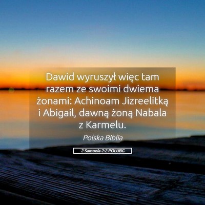 Picture 05 - 2 Samuela 2:2 POLUBG - Dawid wyruszył więc tam razem ze swoimi dwiema - Bible Verse Picture