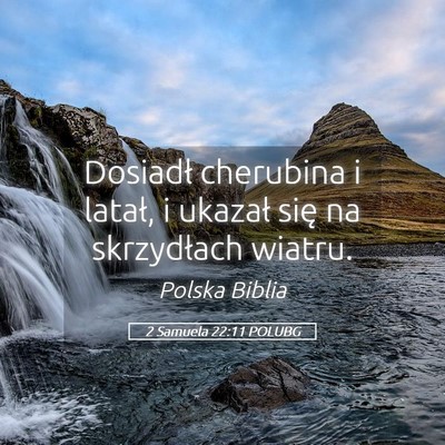 Picture 05 - 2 Samuela 22:11 POLUBG - Dosiadł cherubina i latał, i ukazał się na - Bible Verse Picture