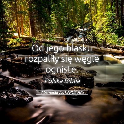 Picture 05 - 2 Samuela 22:13 POLUBG - Od jego blasku rozpaliły się węgle - Bible Verse Picture