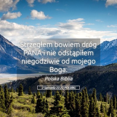 Picture 05 - 2 Samuela 22:22 POLUBG - Strzegłem bowiem dróg PANA i nie odstąpiłem - Bible Verse Picture