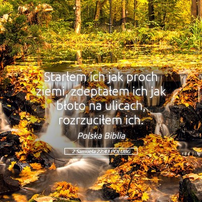 Picture 05 - 2 Samuela 22:43 POLUBG - Starłem ich jak proch ziemi, zdeptałem ich jak - Bible Verse Picture