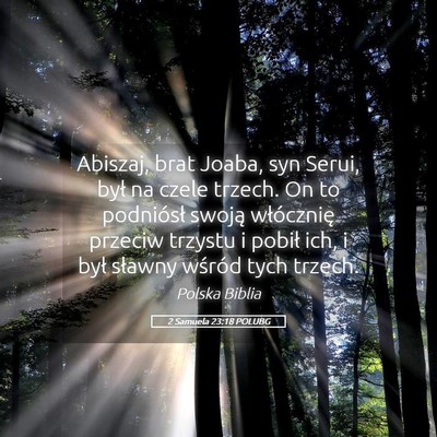 Picture 05 - 2 Samuela 23:18 POLUBG - Abiszaj, brat Joaba, syn Serui, był na czele - Bible Verse Picture