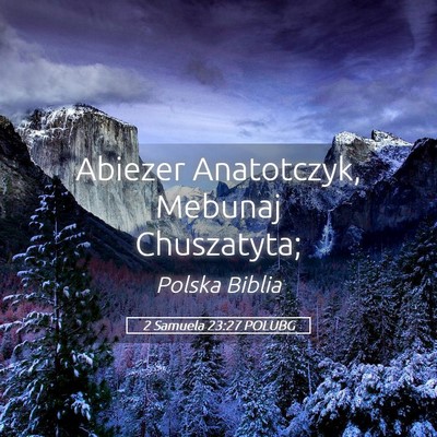 Picture 05 - 2 Samuela 23:27 POLUBG - Abiezer Anatotczyk, Mebunaj - Bible Verse Picture