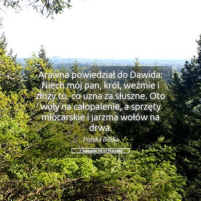Picture 05 - 2 Samuela 24:22 POLUBG - Arawna powiedział do Dawida: Niech mój pan, - Bible Verse Picture