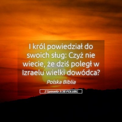 Picture 05 - 2 Samuela 3:38 POLUBG - I król powiedział do swoich sług: Czyż nie - Bible Verse Picture