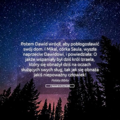 Picture 05 - 2 Samuela 6:20 POLUBG - Potem Dawid wrócił, aby pobłogosławić swój - Bible Verse Picture