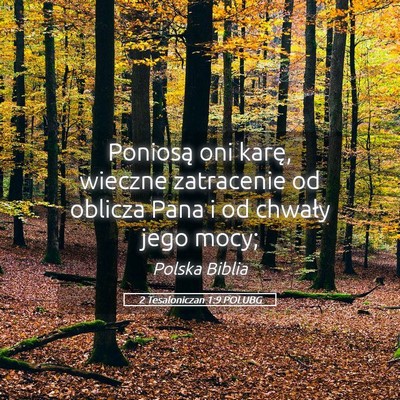 Picture 05 - 2 Tesaloniczan 1:9 POLUBG - Poniosą oni karę, wieczne zatracenie od oblicza - Bible Verse Picture
