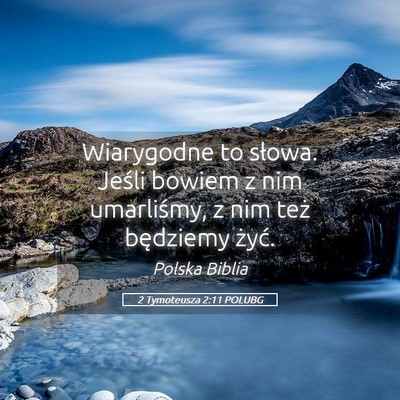 Picture 05 - 2 Tymoteusza 2:11 POLUBG - Wiarygodne to słowa. Jeśli bowiem z nim - Bible Verse Picture
