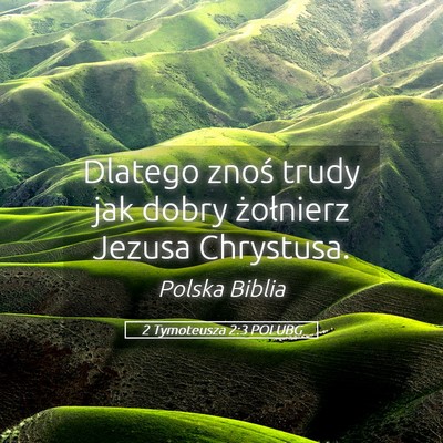 Picture 05 - 2 Tymoteusza 2:3 POLUBG - Dlatego znoś trudy jak dobry żołnierz Jezusa - Bible Verse Picture