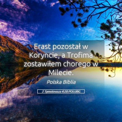 Picture 05 - 2 Tymoteusza 4:20 POLUBG - Erast pozostał w Koryncie, a Trofima zostawiłem - Bible Verse Picture