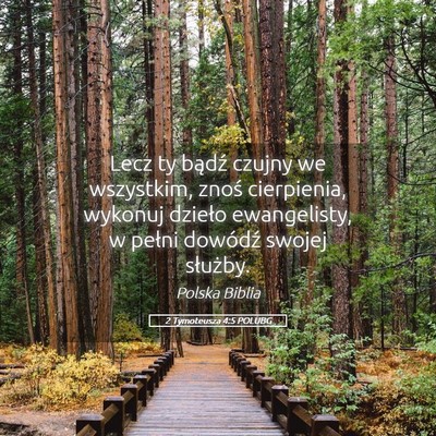 Picture 05 - 2 Tymoteusza 4:5 POLUBG - Lecz ty bądź czujny we wszystkim, znoś - Bible Verse Picture