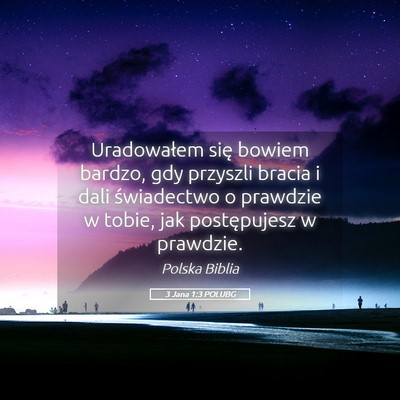 Picture 05 - 3 Jana 1:3 POLUBG - Uradowałem się bowiem bardzo, gdy przyszli - Bible Verse Picture