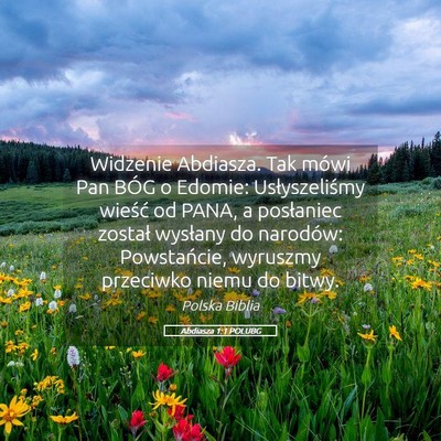 Picture 05 - Abdiasza 1:1 POLUBG - Widzenie Abdiasza. Tak mówi Pan BÓG o Edomie: - Bible Verse Picture