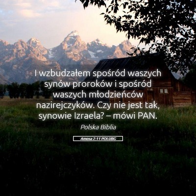 Picture 05 - Amosa 2:11 POLUBG - I wzbudzałem spośród waszych synów proroków - Bible Verse Picture