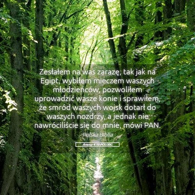 Picture 05 - Amosa 4:10 POLUBG - Zesłałem na was zarazę, tak jak na Egipt, - Bible Verse Picture