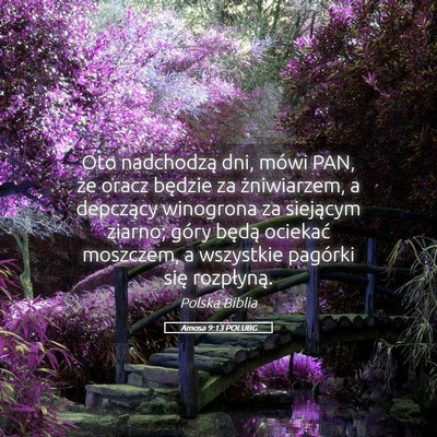 Picture 05 - Amosa 9:13 POLUBG - Oto nadchodzą dni, mówi PAN, że oracz będzie - Bible Verse Picture