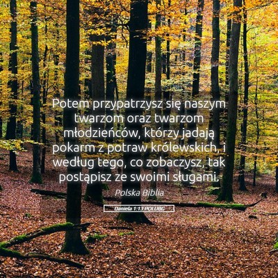 Picture 05 - Daniela 1:13 POLUBG - Potem przypatrzysz się naszym twarzom oraz - Bible Verse Picture