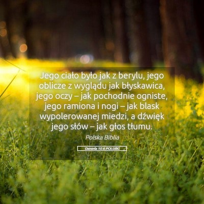 Picture 05 - Daniela 10:6 POLUBG - Jego ciało było jak z berylu, jego oblicze z - Bible Verse Picture