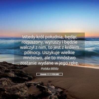 Picture 05 - Daniela 11:11 POLUBG - Wtedy król południa, będąc rozjuszony, - Bible Verse Picture