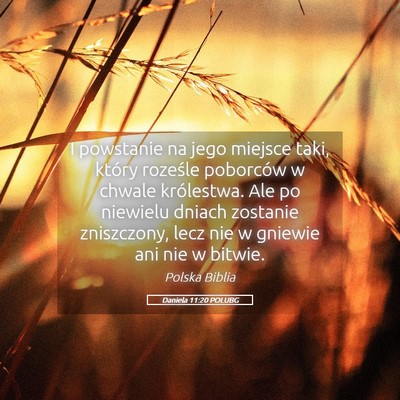 Picture 05 - Daniela 11:20 POLUBG - I powstanie na jego miejsce taki, który roześle - Bible Verse Picture