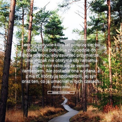 Picture 05 - Daniela 11:6 POLUBG - Lecz po upływie kilku lat połączą się, bo - Bible Verse Picture