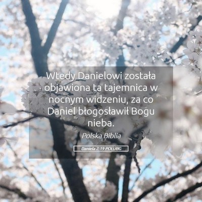 Picture 05 - Daniela 2:19 POLUBG - Wtedy Danielowi została objawiona ta tajemnica w - Bible Verse Picture