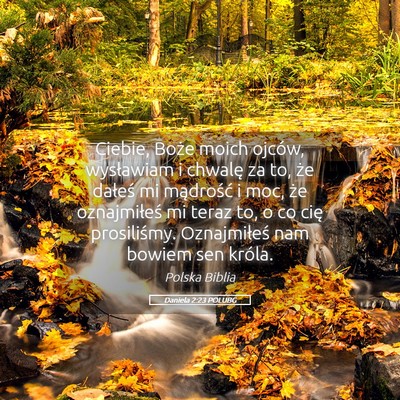 Picture 05 - Daniela 2:23 POLUBG - Ciebie, Boże moich ojców, wysławiam i chwalę - Bible Verse Picture