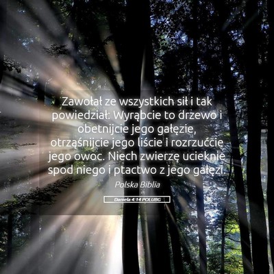 Picture 05 - Daniela 4:14 POLUBG - Zawołał ze wszystkich sił i tak powiedział: - Bible Verse Picture