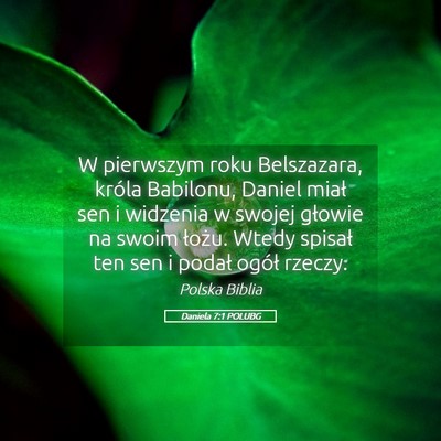 Picture 05 - Daniela 7:1 POLUBG - W pierwszym roku Belszazara, króla Babilonu, - Bible Verse Picture