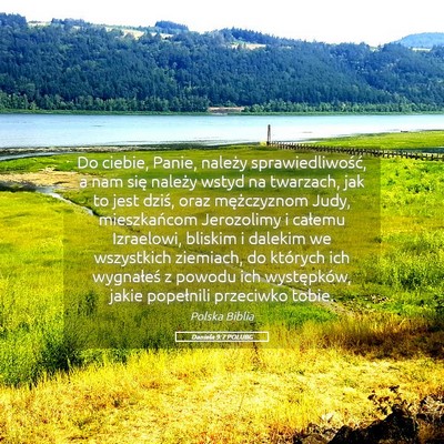 Picture 05 - Daniela 9:7 POLUBG - Do ciebie, Panie, należy sprawiedliwość, a nam - Bible Verse Picture