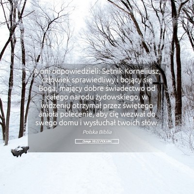 Picture 05 - Dzieje 10:22 POLUBG - A oni odpowiedzieli: Setnik Korneliusz, człowiek - Bible Verse Picture