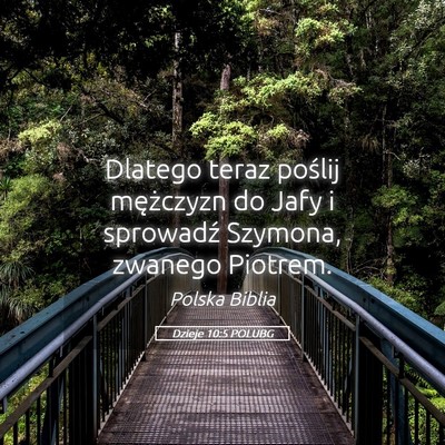 Picture 05 - Dzieje 10:5 POLUBG - Dlatego teraz poślij mężczyzn do Jafy i - Bible Verse Picture