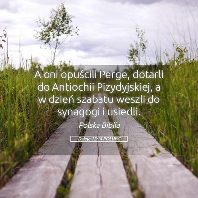Picture 05 - Dzieje 13:14 POLUBG - A oni opuścili Perge, dotarli do Antiochii - Bible Verse Picture