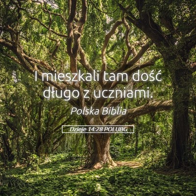 Picture 05 - Dzieje 14:28 POLUBG - I mieszkali tam dość długo z - Bible Verse Picture