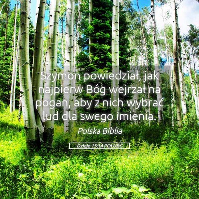 Picture 05 - Dzieje 15:14 POLUBG - Szymon powiedział, jak najpierw Bóg wejrzał na - Bible Verse Picture