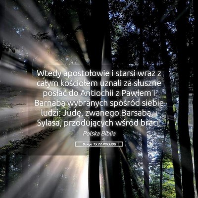 Picture 05 - Dzieje 15:22 POLUBG - Wtedy apostołowie i starsi wraz z całym - Bible Verse Picture