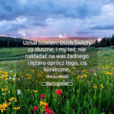 Picture 05 - Dzieje 15:28 POLUBG - Uznał bowiem Duch Święty za słuszne, i my - Bible Verse Picture