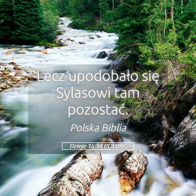 Picture 05 - Dzieje 15:34 POLUBG - Lecz upodobało się Sylasowi tam - Bible Verse Picture