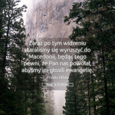 Picture 05 - Dzieje 16:10 POLUBG - Zaraz po tym widzeniu staraliśmy się wyruszyć - Bible Verse Picture