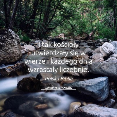 Picture 05 - Dzieje 16:5 POLUBG - I tak kościoły utwierdzały się w wierze i - Bible Verse Picture